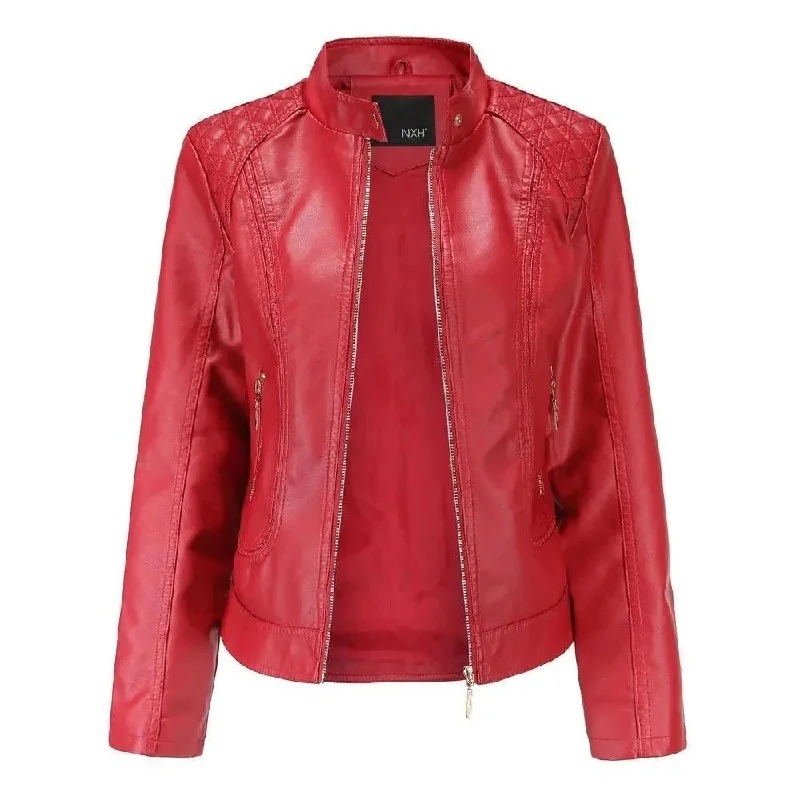 Women's Plus-Size Clothes Biker Leather Jackets For Women