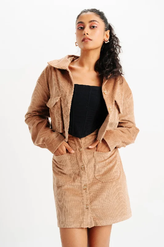 Women's Outfit For The Office Brown Corduroy Jacket