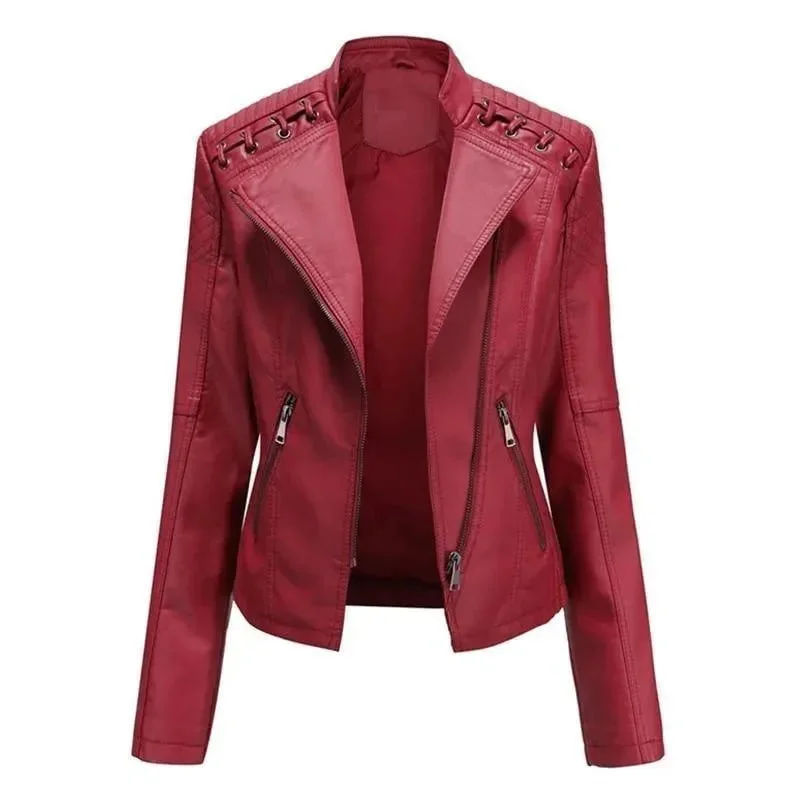 Women's Comfortable Clothes For Weekends Punk Leather Jacket For Women