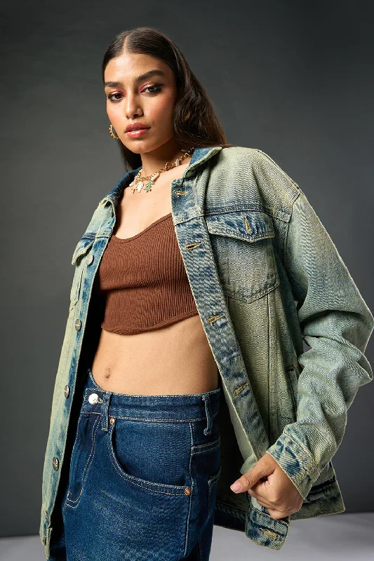 Formal Outfit For Women Urban Swirl Women's Denim Trucker Jacket